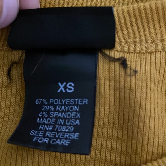 Rue 21 * Gold-Orange Color * Short Sleeve Ribbed Top * XS - Picture 6 of 10